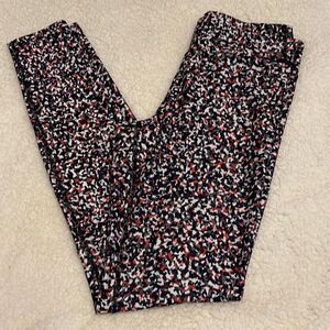 Joy Lab‎ Athletic Leggings.Size Medium. Red/Black/White Confetti